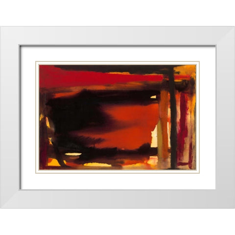 Restless White Modern Wood Framed Art Print with Double Matting by Oppenheimer, Michelle