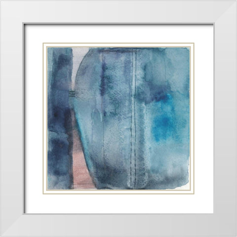 Linear White Modern Wood Framed Art Print with Double Matting by Oppenheimer, Michelle