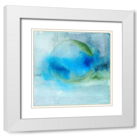 Aqua Sphere White Modern Wood Framed Art Print with Double Matting by Oppenheimer, Michelle