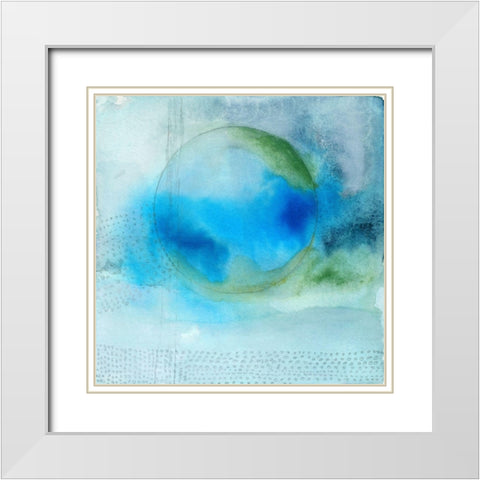 Aqua Sphere White Modern Wood Framed Art Print with Double Matting by Oppenheimer, Michelle