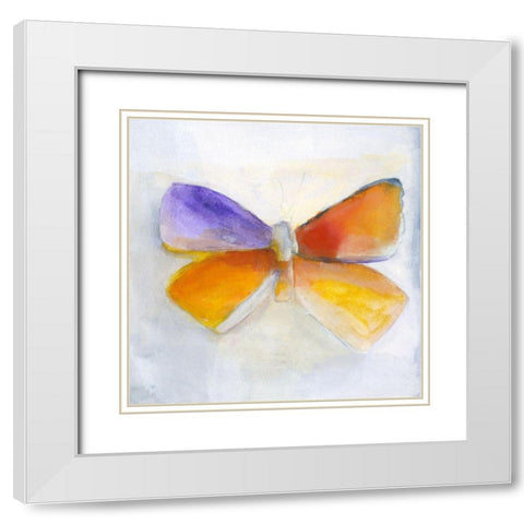Butterfly IV White Modern Wood Framed Art Print with Double Matting by Oppenheimer, Michelle