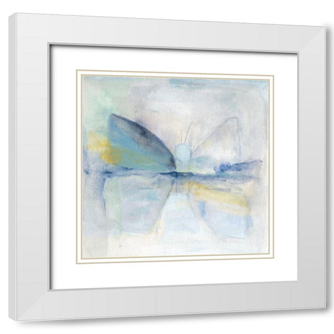 Buterfly VIII White Modern Wood Framed Art Print with Double Matting by Oppenheimer, Michelle