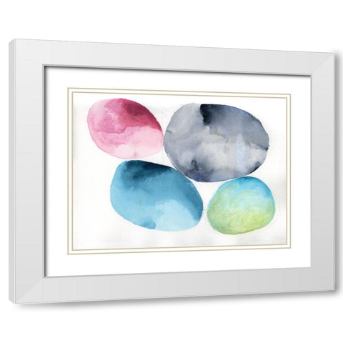 Stones I White Modern Wood Framed Art Print with Double Matting by Oppenheimer, Michelle