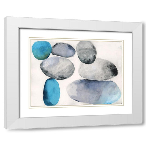 Stones II White Modern Wood Framed Art Print with Double Matting by Oppenheimer, Michelle