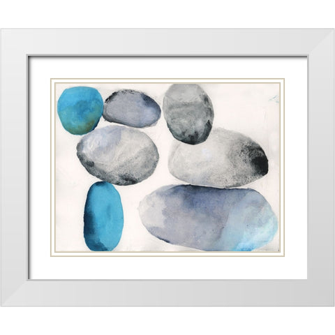 Stones II White Modern Wood Framed Art Print with Double Matting by Oppenheimer, Michelle