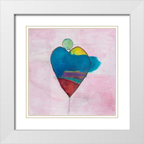 Colorful Expression I White Modern Wood Framed Art Print with Double Matting by Oppenheimer, Michelle