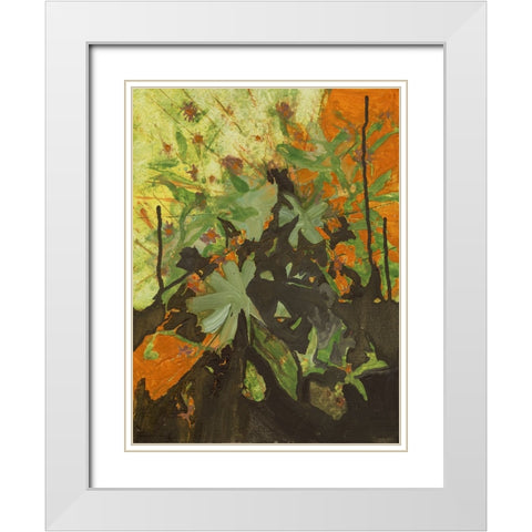 Orange and Yellow White Modern Wood Framed Art Print with Double Matting by Oppenheimer, Michelle