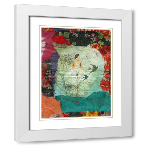 Carmen White Modern Wood Framed Art Print with Double Matting by Oppenheimer, Michelle