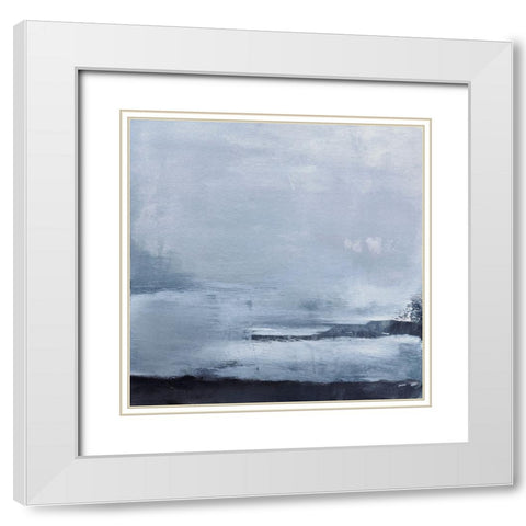 Denim Horizon I White Modern Wood Framed Art Print with Double Matting by Oppenheimer, Michelle