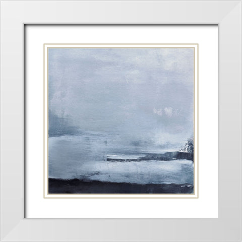 Denim Horizon I White Modern Wood Framed Art Print with Double Matting by Oppenheimer, Michelle