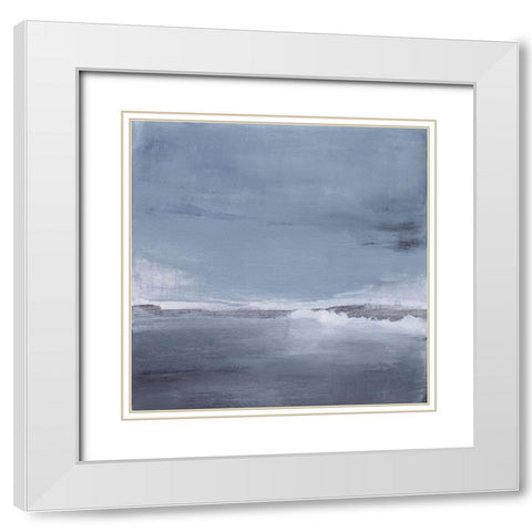 Denim Horizon II White Modern Wood Framed Art Print with Double Matting by Oppenheimer, Michelle