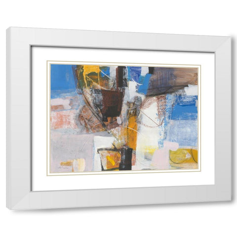 Vacanze White Modern Wood Framed Art Print with Double Matting by Piovan, Maurizio