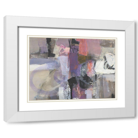 Tempo Fa White Modern Wood Framed Art Print with Double Matting by Piovan, Maurizio