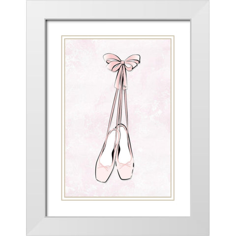 Ballet Shoes White Modern Wood Framed Art Print with Double Matting by Pavlova, Martina