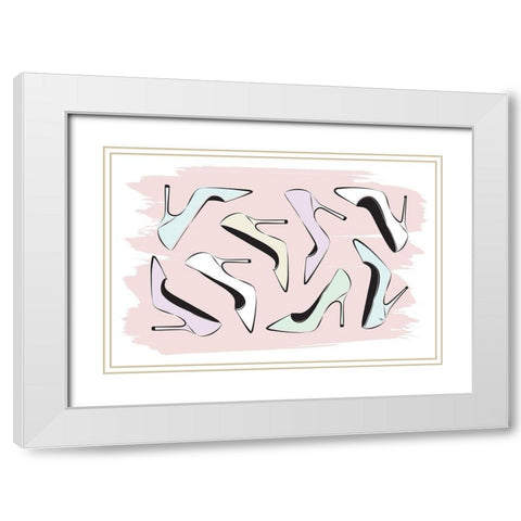 Best Heels White Modern Wood Framed Art Print with Double Matting by Pavlova, Martina