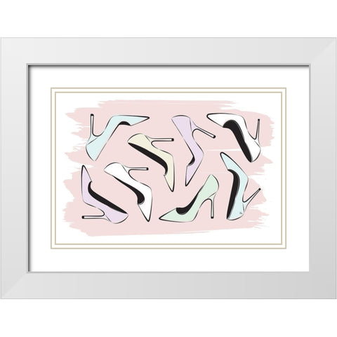 Best Heels White Modern Wood Framed Art Print with Double Matting by Pavlova, Martina
