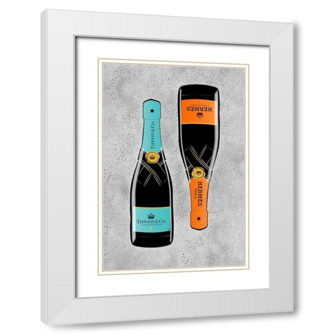 Champagne I White Modern Wood Framed Art Print with Double Matting by Pavlova, Martina