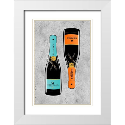 Champagne I White Modern Wood Framed Art Print with Double Matting by Pavlova, Martina