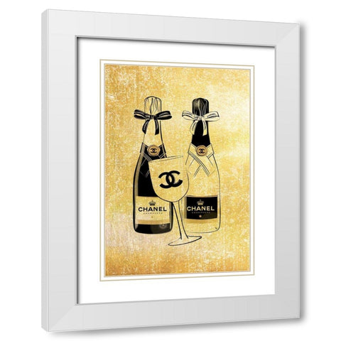 Champagne II White Modern Wood Framed Art Print with Double Matting by Pavlova, Martina