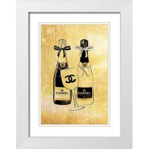 Champagne II White Modern Wood Framed Art Print with Double Matting by Pavlova, Martina