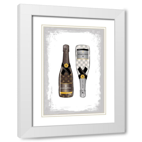 Champagne III White Modern Wood Framed Art Print with Double Matting by Pavlova, Martina