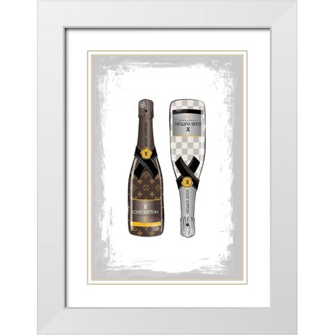 Champagne III White Modern Wood Framed Art Print with Double Matting by Pavlova, Martina