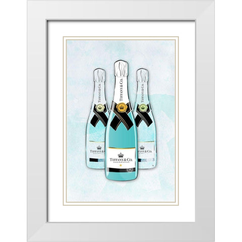 Champagne V White Modern Wood Framed Art Print with Double Matting by Pavlova, Martina