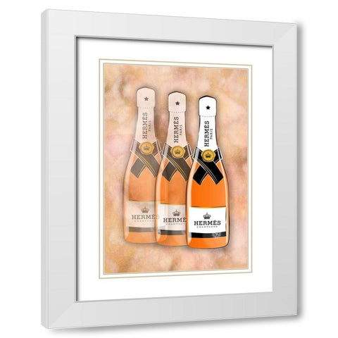 Champagne VIII White Modern Wood Framed Art Print with Double Matting by Pavlova, Martina