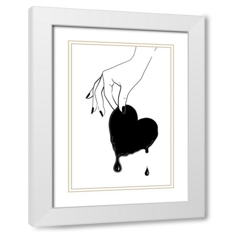 Melting White Modern Wood Framed Art Print with Double Matting by Pavlova, Martina