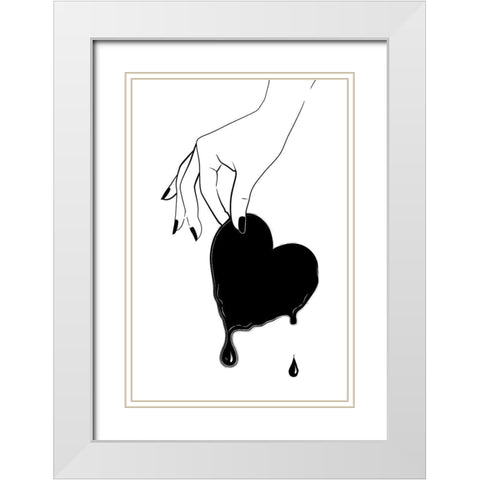 Melting White Modern Wood Framed Art Print with Double Matting by Pavlova, Martina