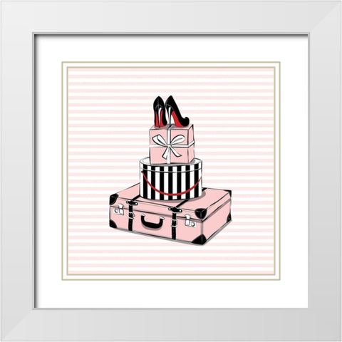Stylish Travels White Modern Wood Framed Art Print with Double Matting by Pavlova, Martina