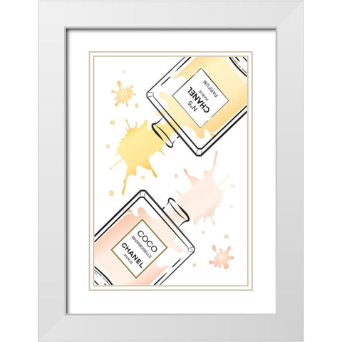 Perfumes I White Modern Wood Framed Art Print with Double Matting by Pavlova, Martina
