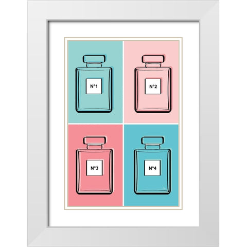 Perfumes II White Modern Wood Framed Art Print with Double Matting by Pavlova, Martina