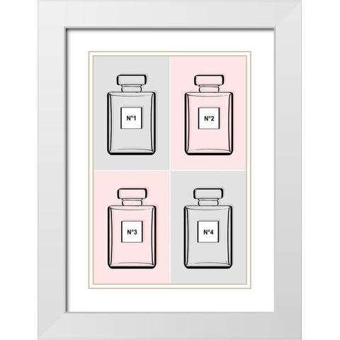Perfumes III White Modern Wood Framed Art Print with Double Matting by Pavlova, Martina