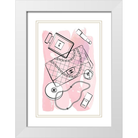 Pink White Modern Wood Framed Art Print with Double Matting by Pavlova, Martina