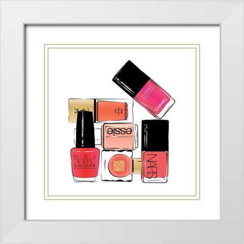 Pink Beauty White Modern Wood Framed Art Print with Double Matting by Pavlova, Martina