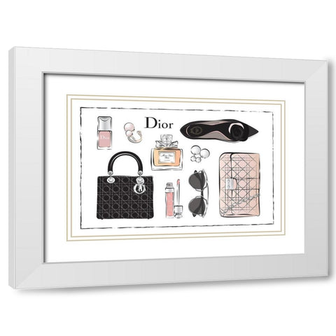 Accessories III White Modern Wood Framed Art Print with Double Matting by Pavlova, Martina