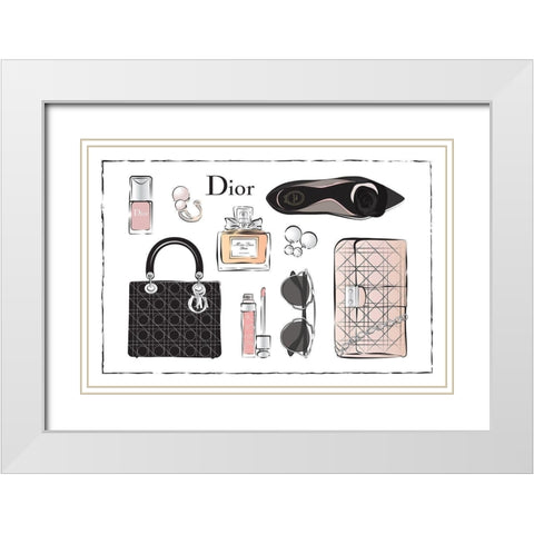 Accessories III White Modern Wood Framed Art Print with Double Matting by Pavlova, Martina