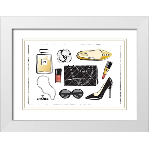 Accessories IV White Modern Wood Framed Art Print with Double Matting by Pavlova, Martina