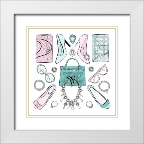 Kaleidoscope White Modern Wood Framed Art Print with Double Matting by Pavlova, Martina