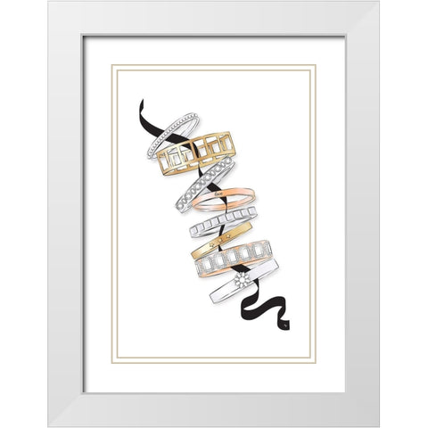 Bracelets White Modern Wood Framed Art Print with Double Matting by Pavlova, Martina