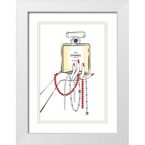 Jewelry IV White Modern Wood Framed Art Print with Double Matting by Pavlova, Martina