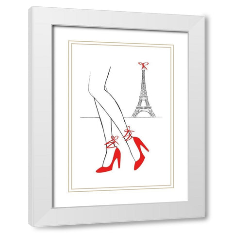 Walk In Paris White Modern Wood Framed Art Print with Double Matting by Pavlova, Martina