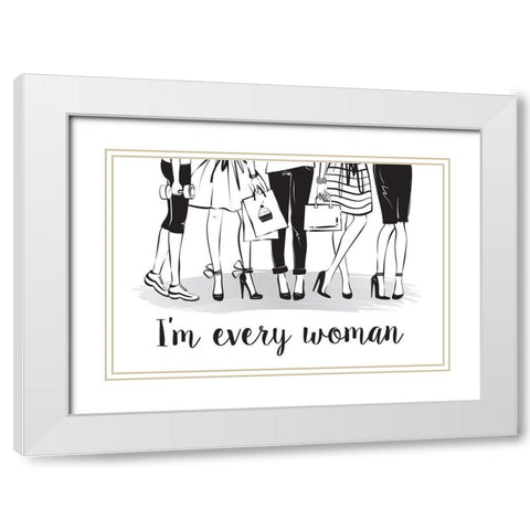 Every Woman White Modern Wood Framed Art Print with Double Matting by Pavlova, Martina