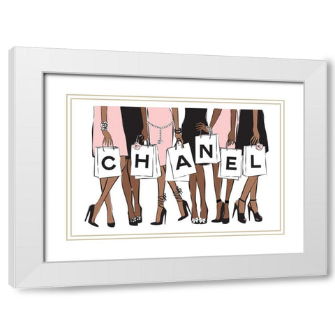 Shopping II White Modern Wood Framed Art Print with Double Matting by Pavlova, Martina