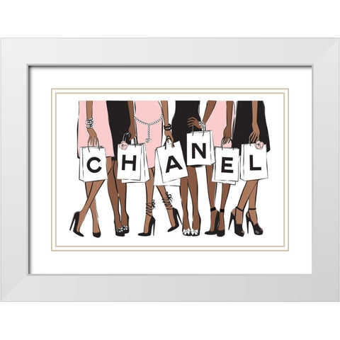 Shopping II White Modern Wood Framed Art Print with Double Matting by Pavlova, Martina