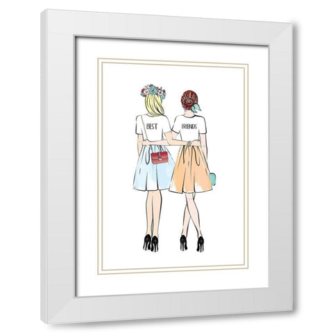 Girlfriends II White Modern Wood Framed Art Print with Double Matting by Pavlova, Martina