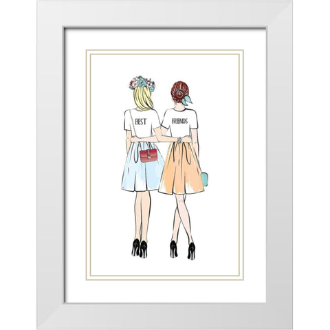Girlfriends II White Modern Wood Framed Art Print with Double Matting by Pavlova, Martina