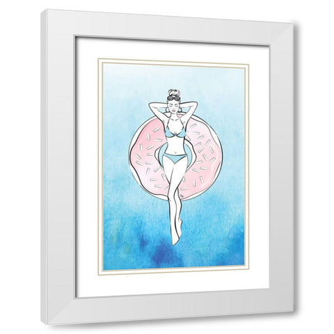 Donut Relax White Modern Wood Framed Art Print with Double Matting by Pavlova, Martina