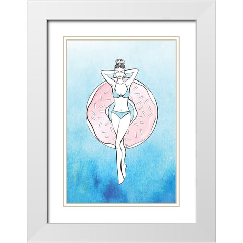 Donut Relax White Modern Wood Framed Art Print with Double Matting by Pavlova, Martina